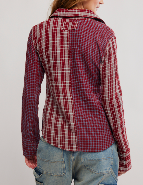 Free People Benny Slim YD Plaid Shirt