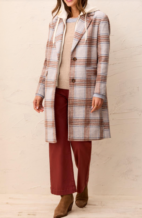 Tribal Pattern Car Coat with Removable Fooler Hood