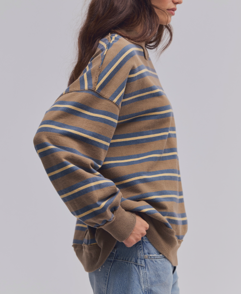 Free People Striped Palm Springs Sweatshirt