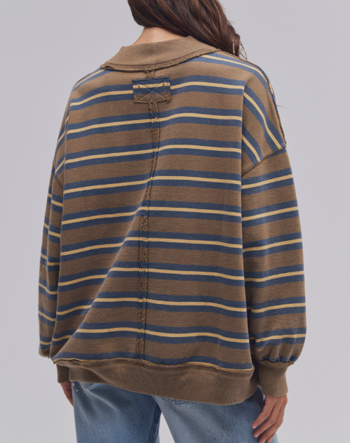 Free People Striped Palm Springs Sweatshirt