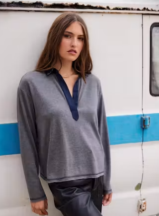 Fifteen Twenty Kendal Sequin Collar Top