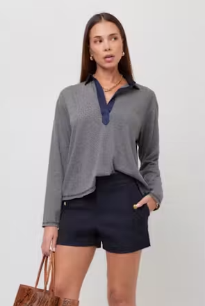 Fifteen Twenty Kendal Sequin Collar Top