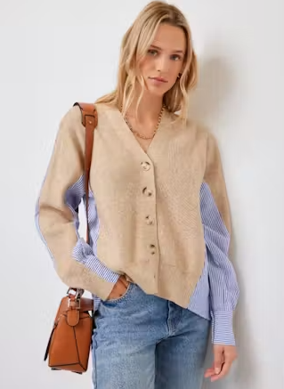 Fifteen Twenty Celine Mixed Media Cardigan