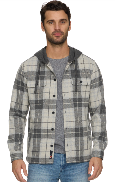 Flag & Anthem Ashford Hero Knit Flannel Hooded Shirt Jacket