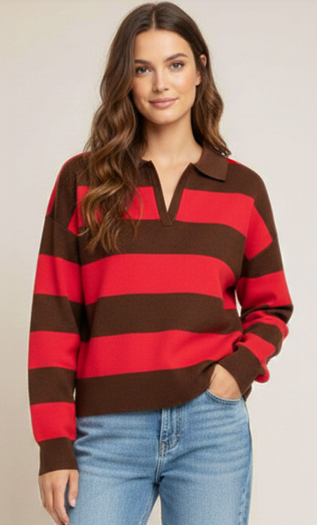 Black Tape Striped Polo Shirt