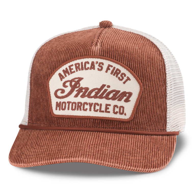 American Needle Corduroy Roscoe Mesh Indian Motorcycle Hat
