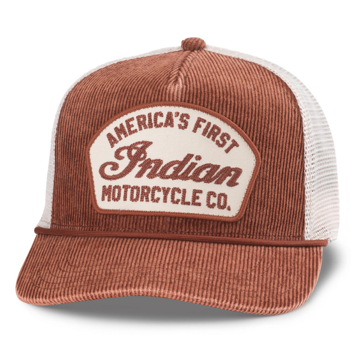 American Needle Corduroy Roscoe Mesh Indian Motorcycle Hat