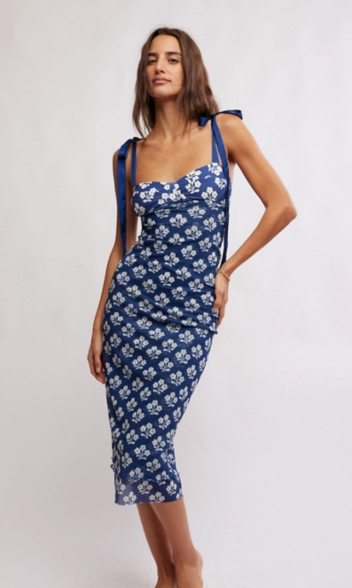 Free People Printed Got Glam Slip Dress