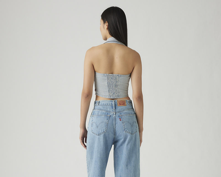 Levis Bria Denim Corset Halter Top