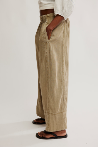 Free People Days End Linen Pull On Pant