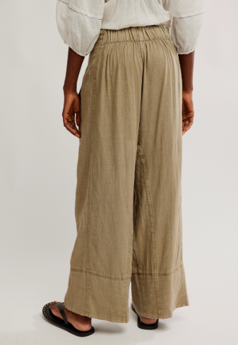 Free People Days End Linen Pull On Pant