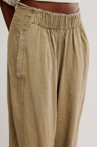 Free People Days End Linen Pull On Pant