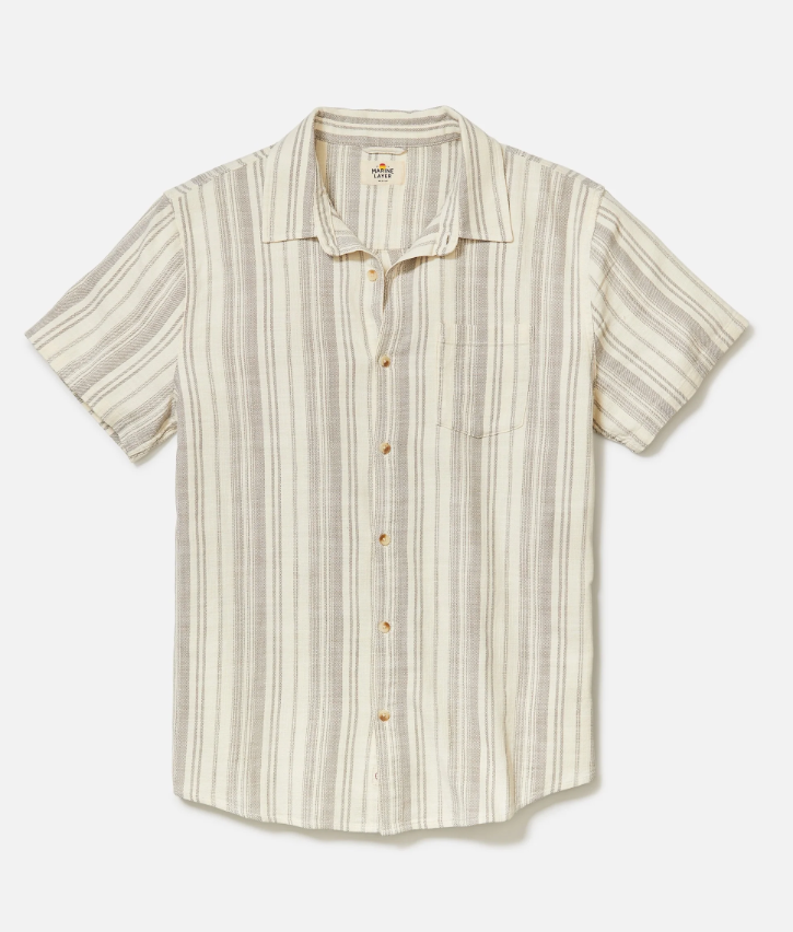 Marine Layer Short Sleeve Classic Stretch Selvage Shirt