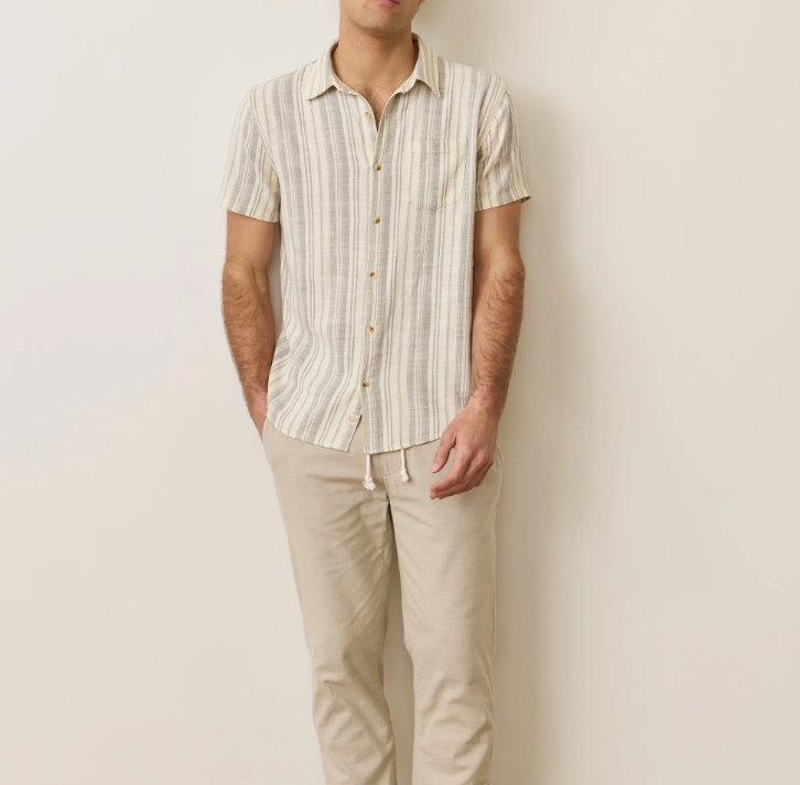 Marine Layer Short Sleeve Classic Stretch Selvage Shirt