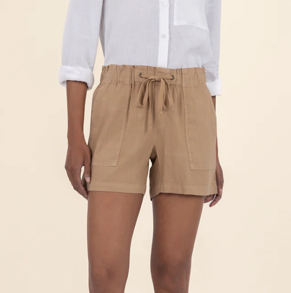 Kut Katana High Rise Short with Drawstring and Porkchop Pockets