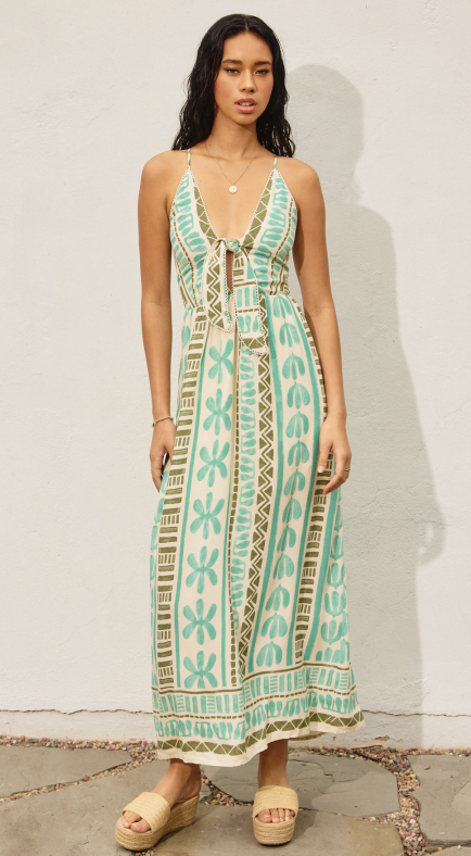 Dress Forum Sleeveless Deep V Neck Maxi Dress