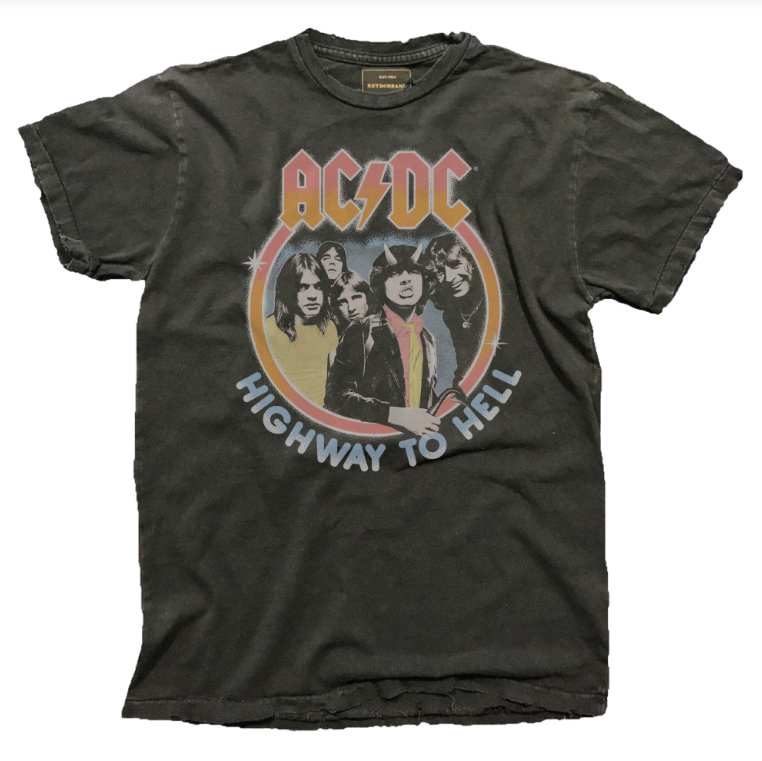 Retro Brand ACDC Highway to Hell Black Label Tee