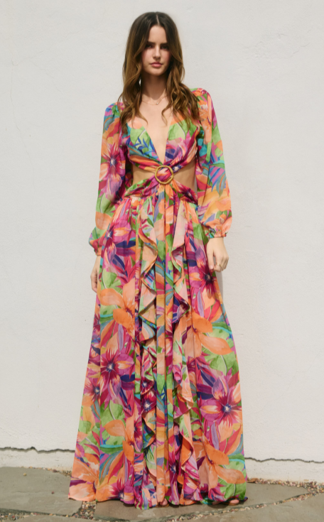 Dress Forum Cut Out Long Sleeve Maxi Dress