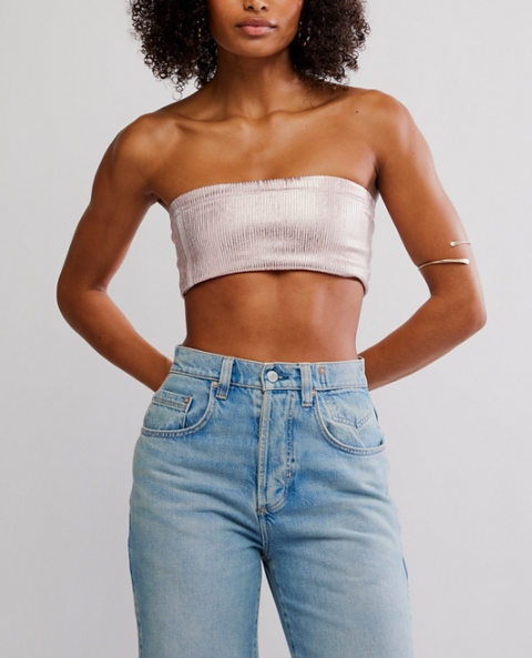 Free People Amelia Foil Bandeau Top