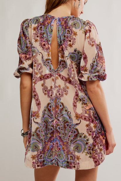 Free People Maye Printed Velvet Tunic