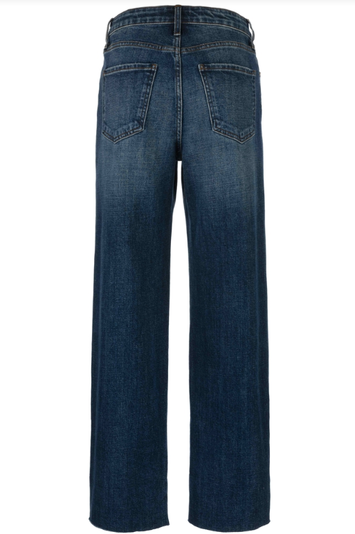 Kut Sienna High Rise Straight Leg 5 Pocket Raw Hem Jean