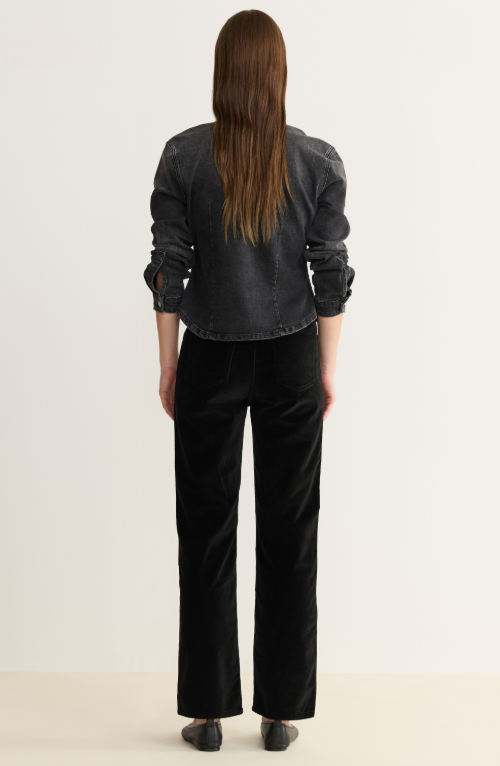 Warp + Weft Sat Velvet 90's Straight Pant