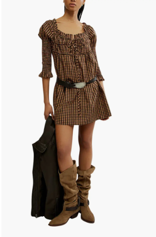 Free People Star Dip Mini Dress Black Combo / Xs Free People Star Dip Mini Dress Black Combo / Xs