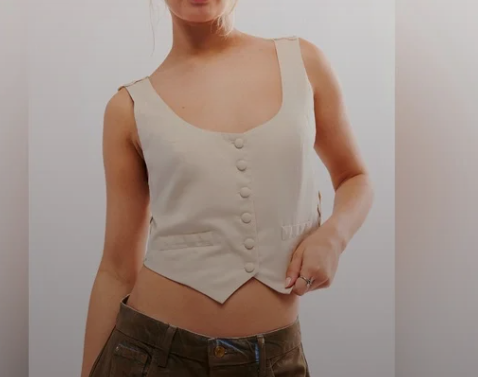 Free People Bailey Battenburg Vest