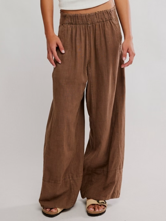 Free People Days End Linen Pull on Pant
