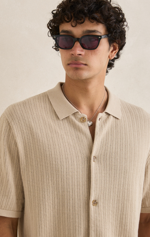Rhythm Textured Knit Short Sleeve Shirt