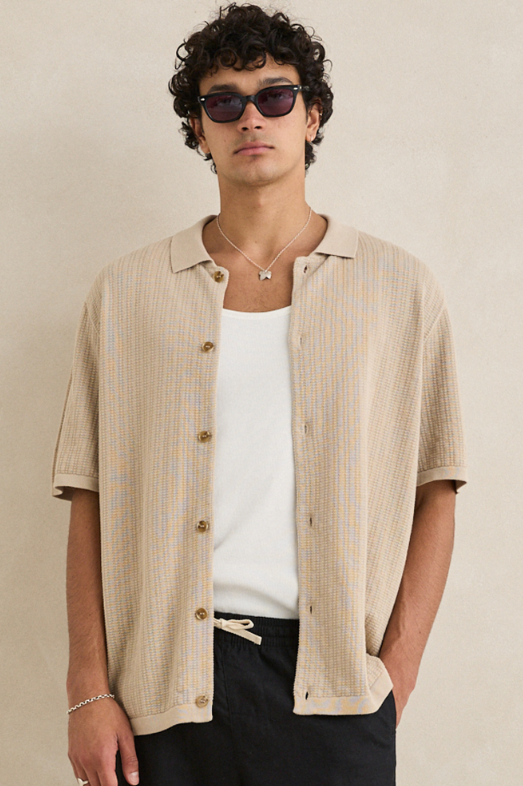 Rhythm Textured Knit Short Sleeve Shirt