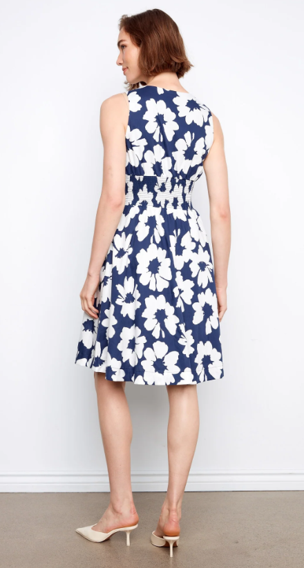 Charlie B Cotton Voile Printed Front-Zip Dress