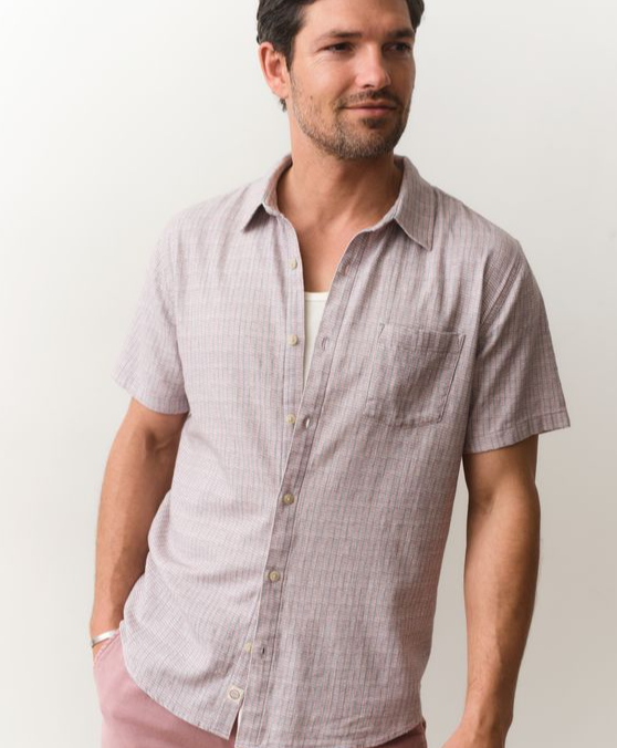 Marine Layer Short Sleeve Classic Stretch Selvage Shirt