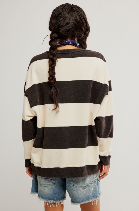 Free People Classic Stripe Wide Crewneck