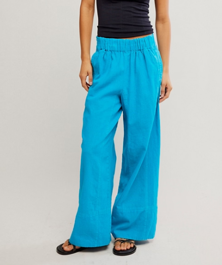 Free People Days End Linen Pull on Pant