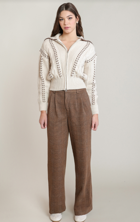 Dex Cable Zip-Up Cardigan