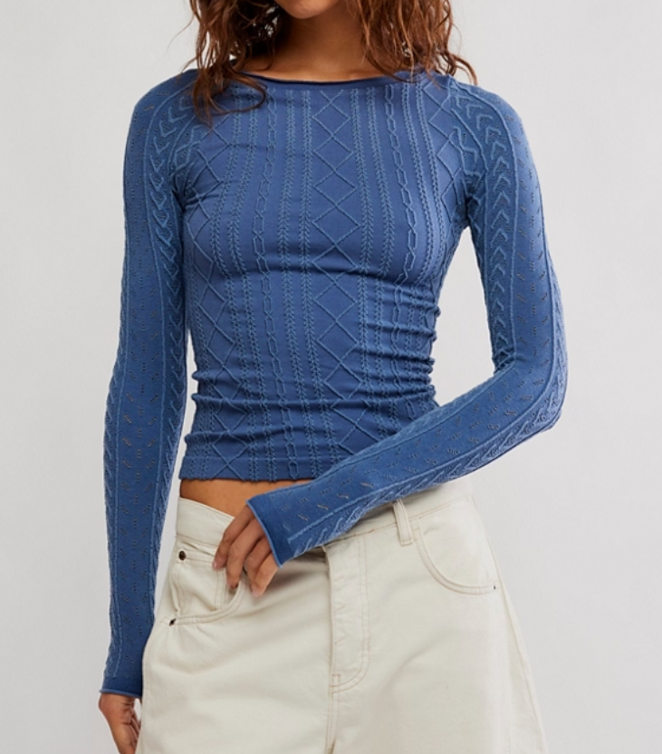 Free People So Soft Seamless Modal Cable Long Sleeve