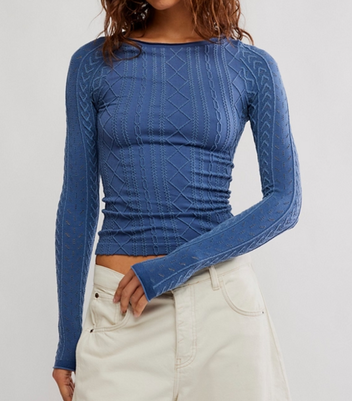 Free People So Soft Seamless Modal Cable Long Sleeve