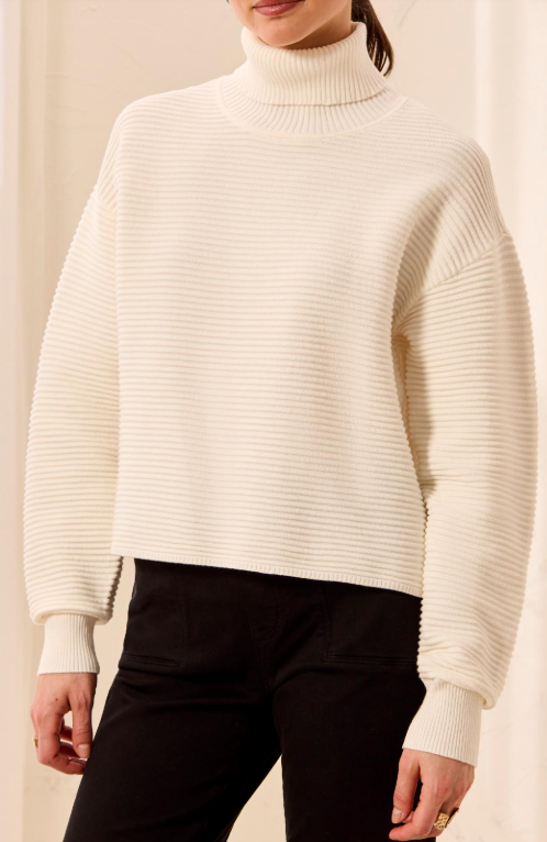 Tribal Turtle Neck Sweater with Side Slits