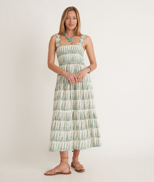 Marine Layer Selene Smocked Tiered Maxi Dress