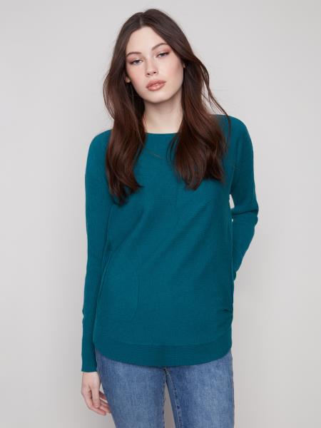 Charlie B Sweater with Lace-Up Cuffs