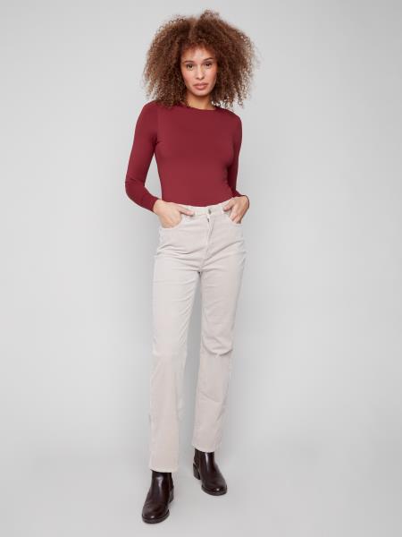 Charlie B Straight Leg Corduroy Pants