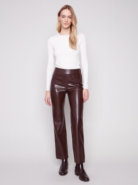Charlie B Faux Leather Pull-On Pant