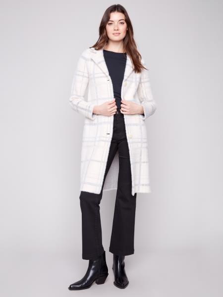 Charlie B Plaid Knit Coatigan