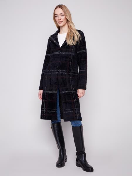 Charlie B Plaid Knit Coatigan