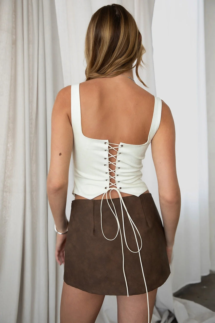TicToc Jessie Suede Corset Top