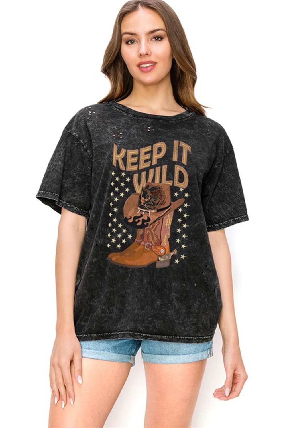 G Mini Keep It Wild Western Boot Tee