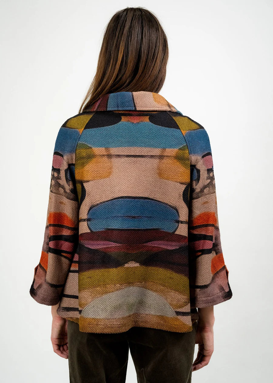 Trisha Tyler Peak Collar Button Tab Jacket