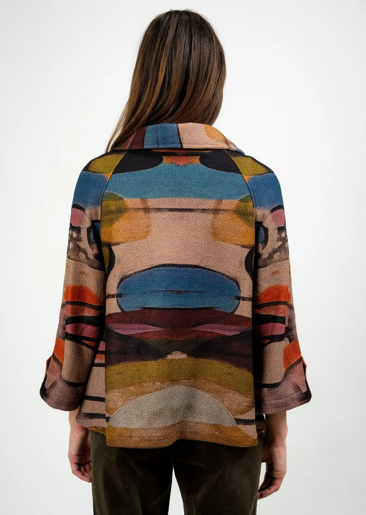 Trisha Tyler Peak Collar Button Tab Jacket