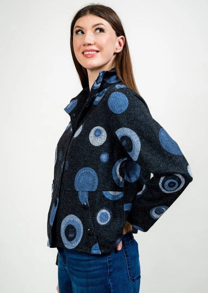 Trisha Tyler Wire Collar Button Detail Dot Jacket